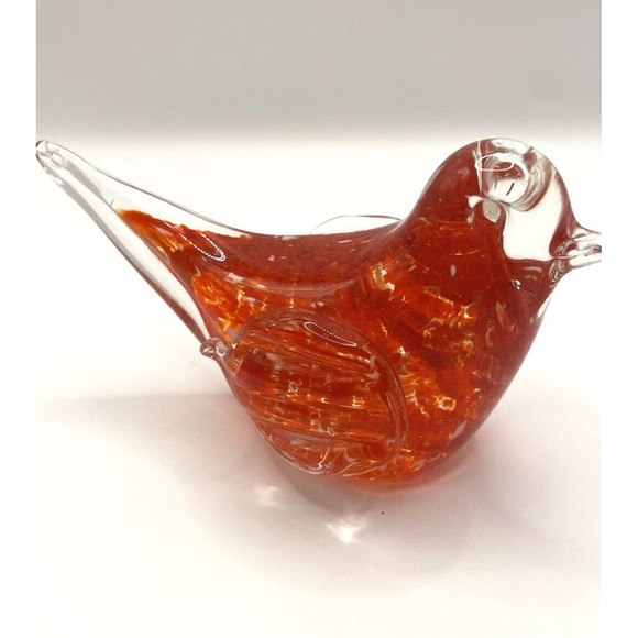 Red Cardinal Art Glass Paperweight No Chips - Picture 2 of 4